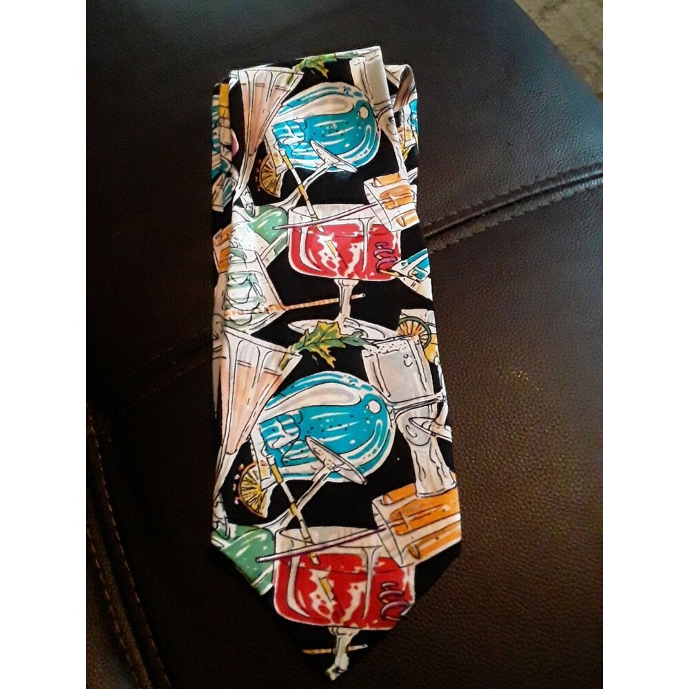 silk Max Dego cocktails vintage Tie long 59” designer new rare vintage
